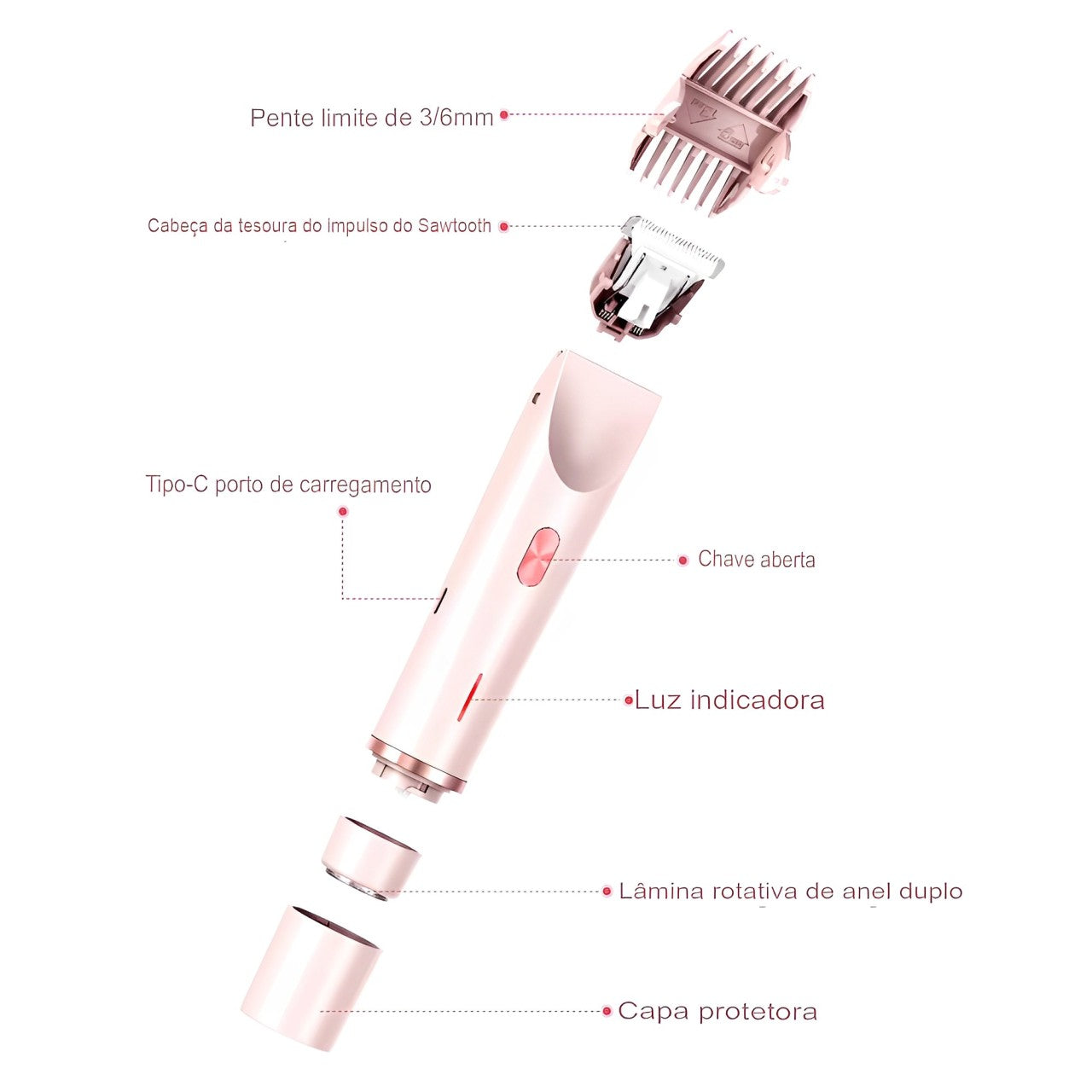 Depilador Multifuncional Pro 2 em 1 - Tecnologia Anti Corte