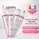 Depilador Elétrico Feminino 4 em 1 Depilação Completa Para Todo o Corpo!