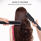 Escova Alisadora Bivolt 5 em 1 - Alisa, Hidrata, Modela, Alinha e Anti-Frizz