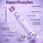Depilador Feminino Recarregável 2 em 1 com Lâmina Anticorte