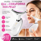 Massageador De Pescoço e Rosto LED Vibração Fototerapia Para Rejuvenescer Firmeza Anti-Rugas