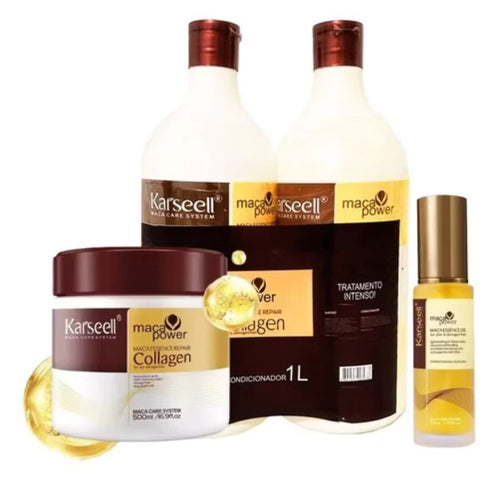 Kit Completo Karseell Máscara 500 g + condicionador 1L + Shampoo 1L + Óleo karseell P 50ml