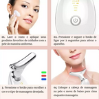 Massageador De Pescoço e Rosto LED Vibração Fototerapia Para Rejuvenescer Firmeza Anti-Rugas